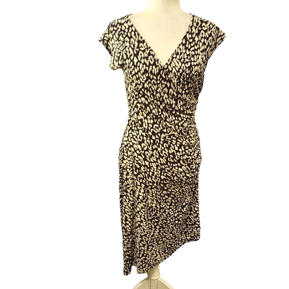 MICHAEL KORS asymmetrical animal print dress. Size 6